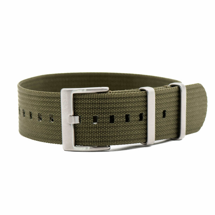 BluShark Ribbed Single-Pass - Army Green Watch Strap