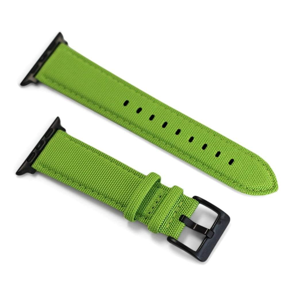 BluShark Apple Small Apple Watch / Black / Green Apple Watch Band - Cordura - Lime Green