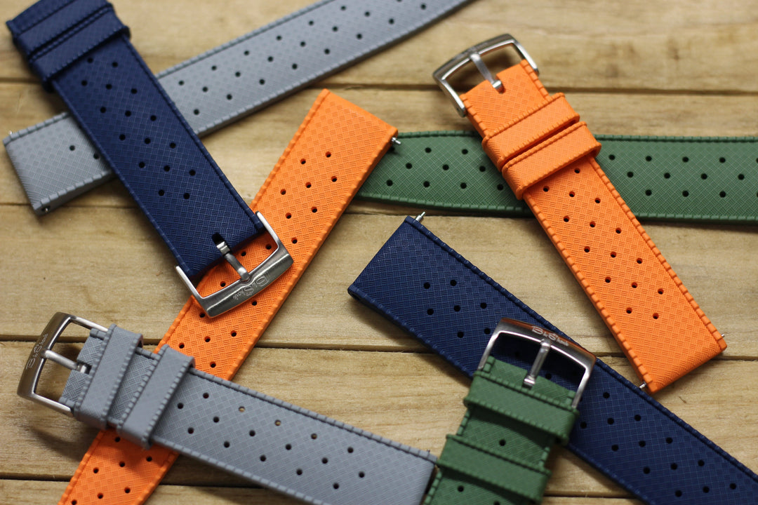 BluShark Tropical Style Rubber Watch Strap - Orange