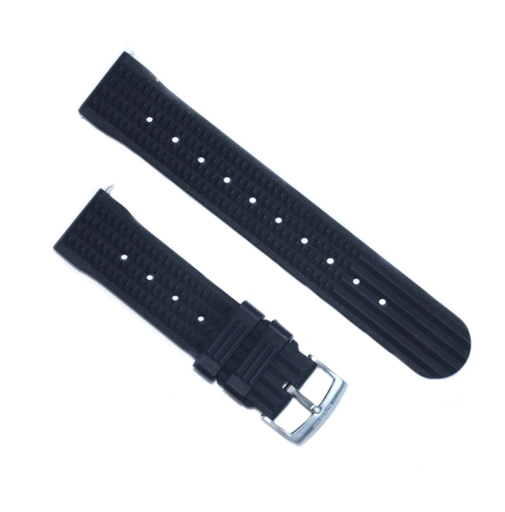 BluShark Waffle Style Rubber Watch Strap - Black