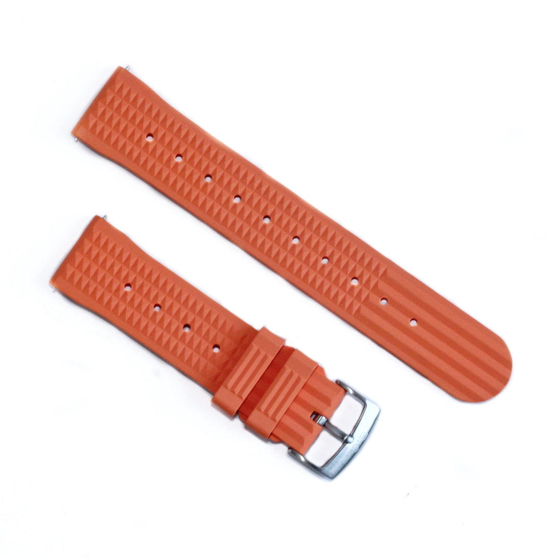 BluShark Waffle Style Rubber Watch Strap - Orange