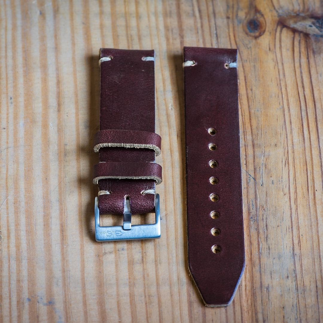 Horween Burgundy Color 8 Watch Straps 