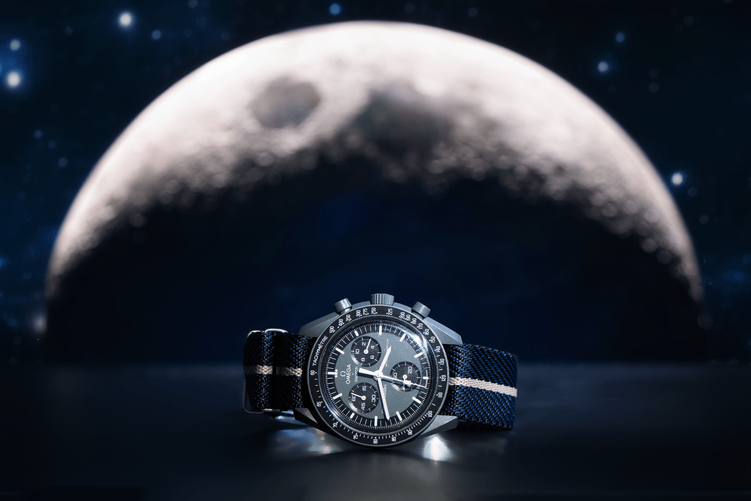 Celebrating National Moon Day with the OMEGA Speedmaster and BluShark Knit Weave Strap - BluShark Straps