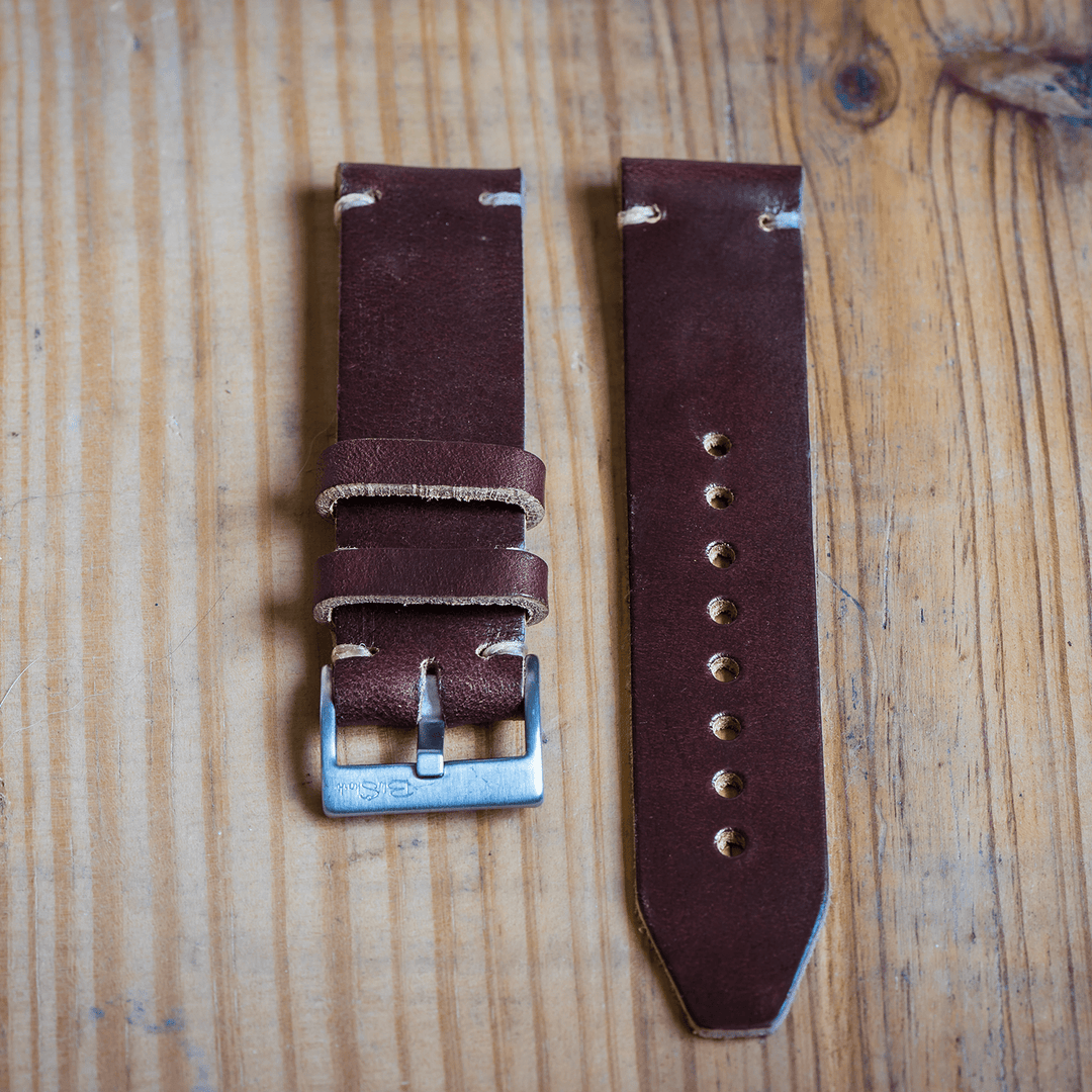 Introducing Our New Burgundy Color 8 Horween Leather Watch Straps - BluShark Straps