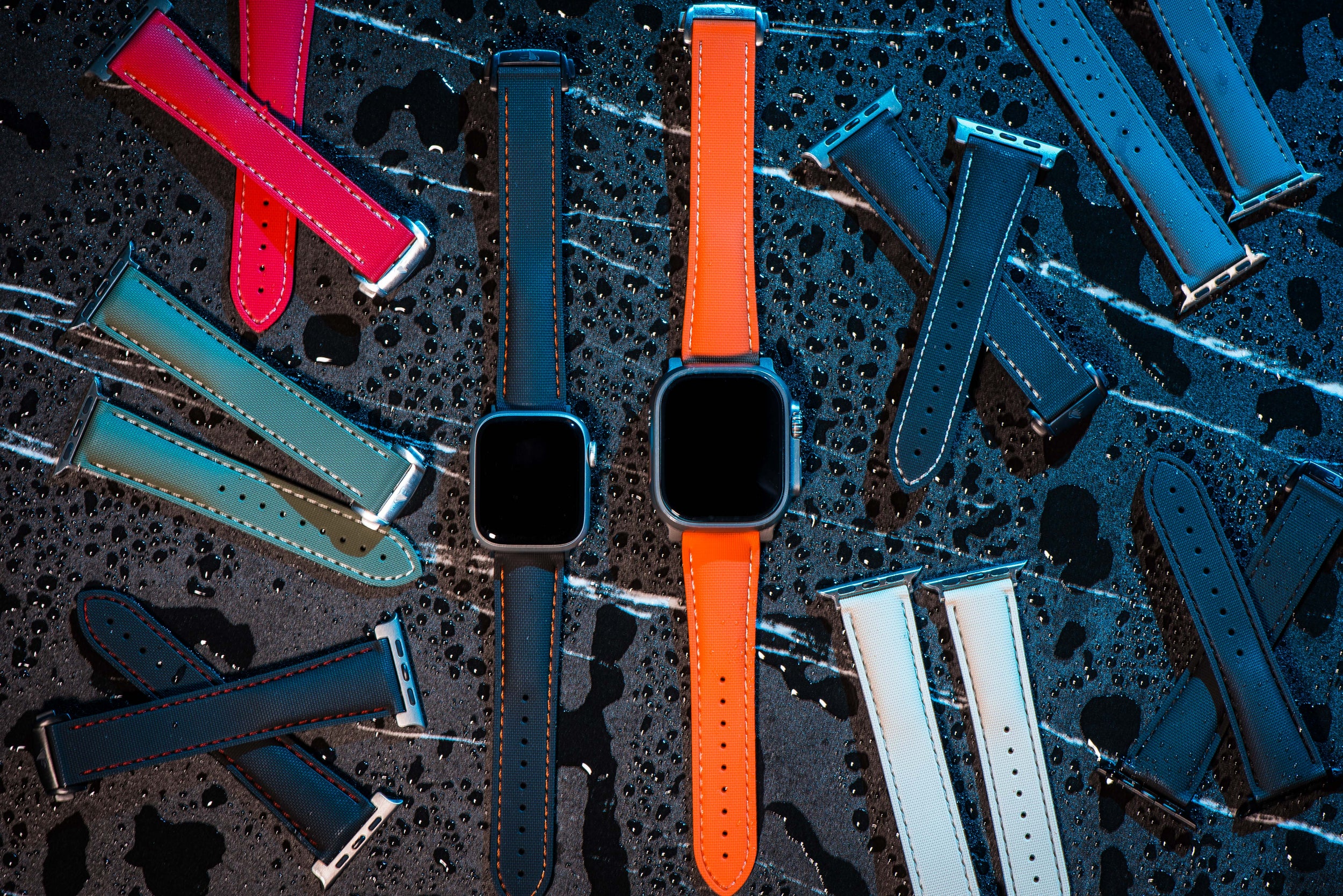 Sailcloth Rubber Deploy Bands For Apple Watch