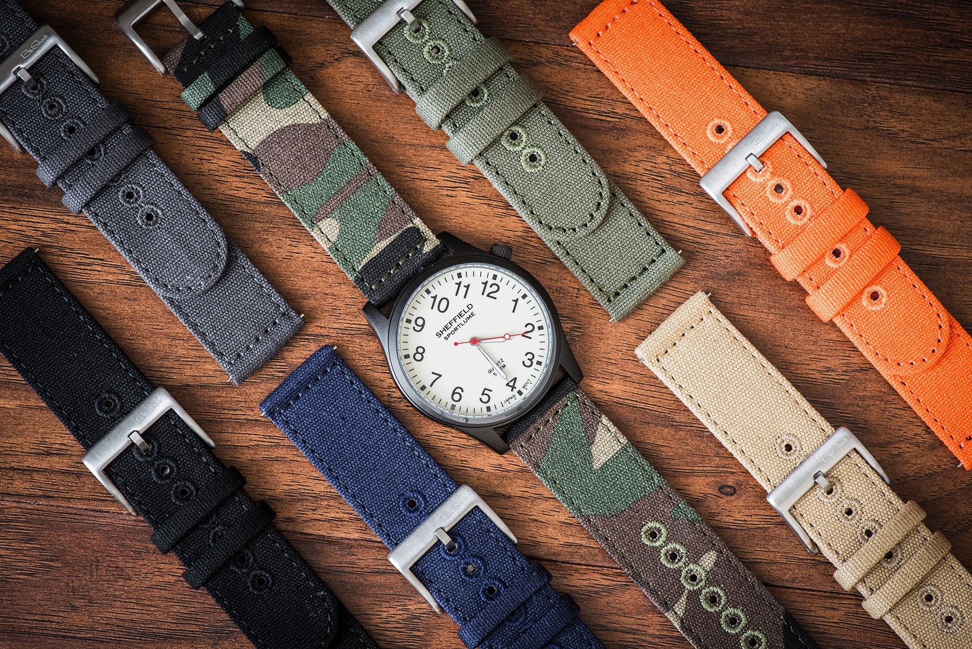 Canvas Soft 2.0 Watch Straps. Watch Bands. BluShark. Reinforced  Embroidered Holes. 
