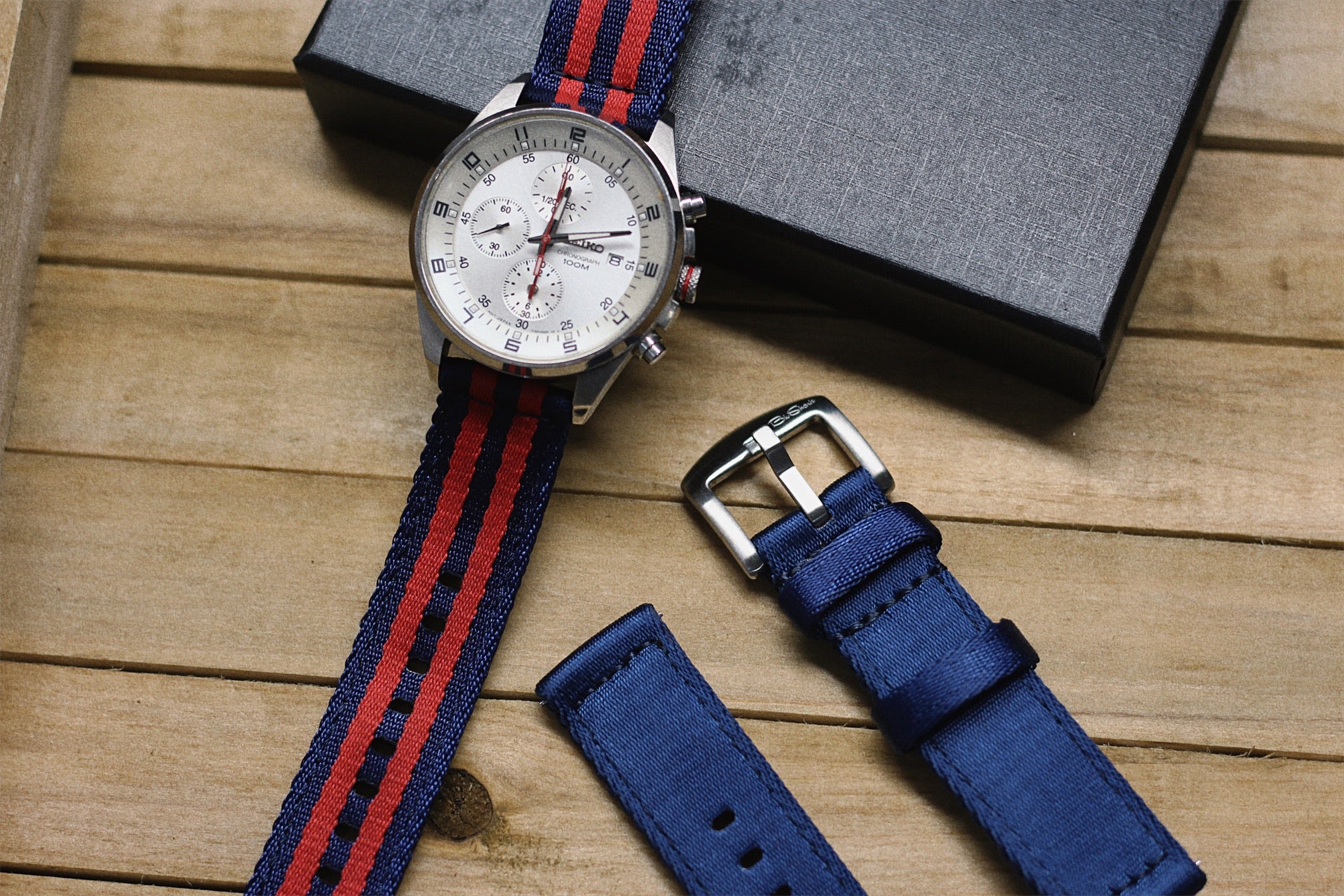 Alpha2 Premium Nylon Two-Piece Watch Bands – Durable Seatbelt Weave