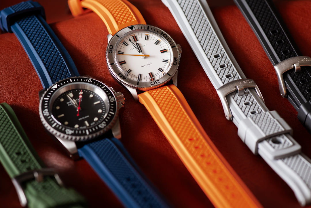 Crosshatch Rubber Watch Bands - BluShark Straps