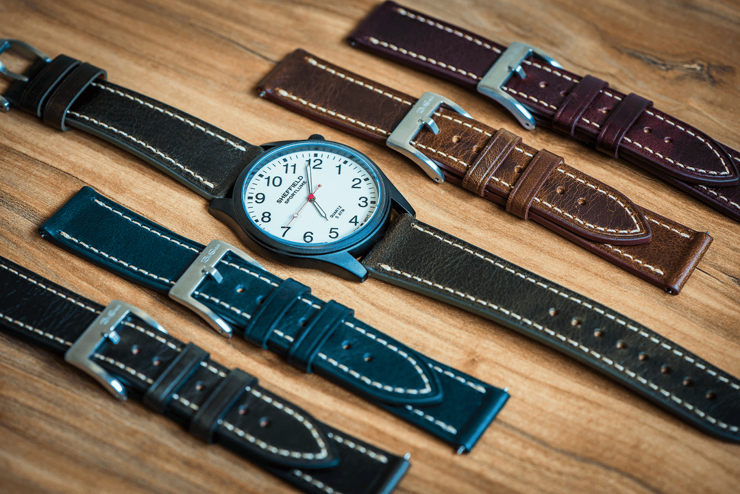 Leather Tapered Watch Bands - BluShark Straps