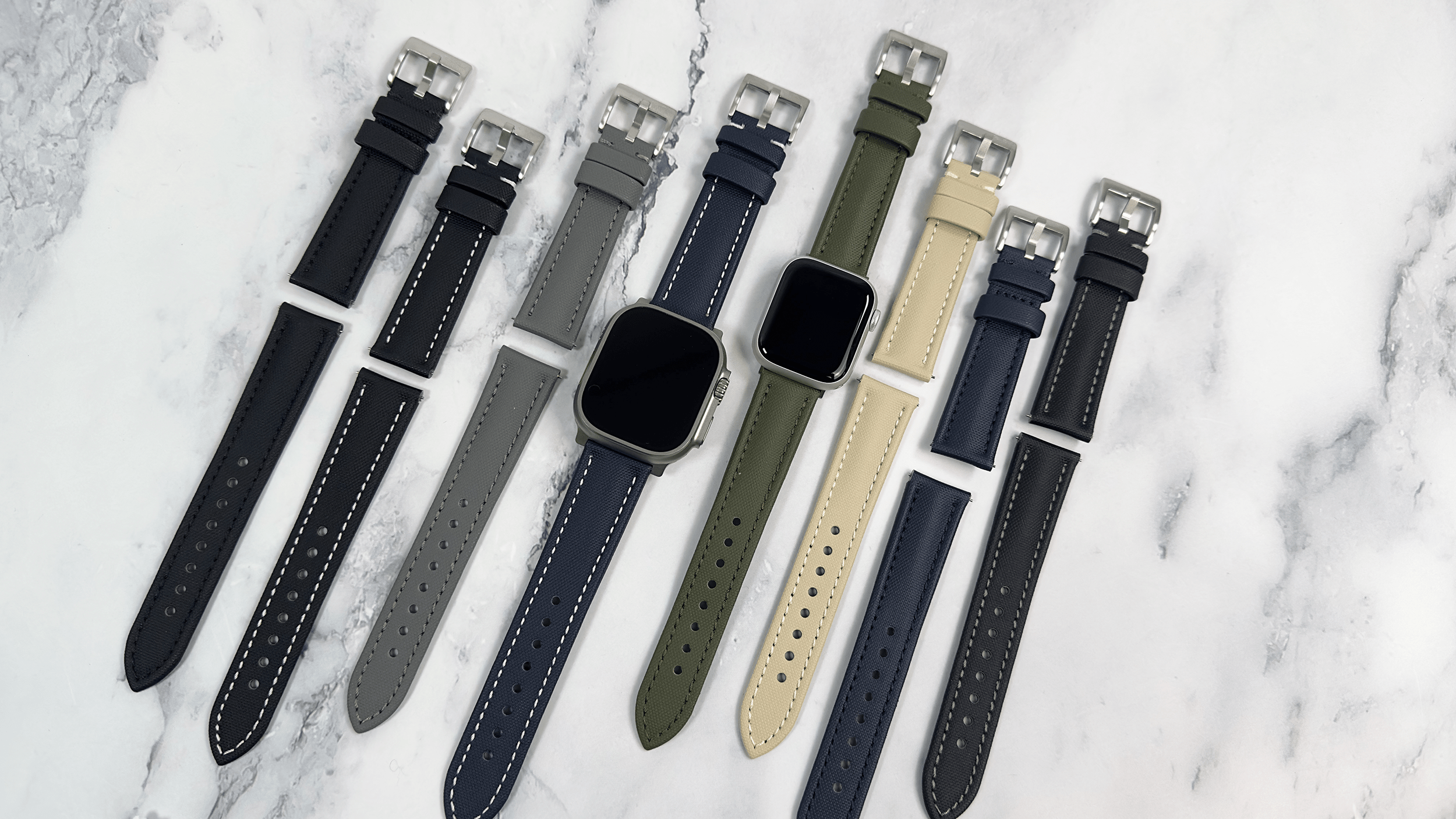 Sailcloth Band For Apple Watch ULTRA - BluShark Straps
