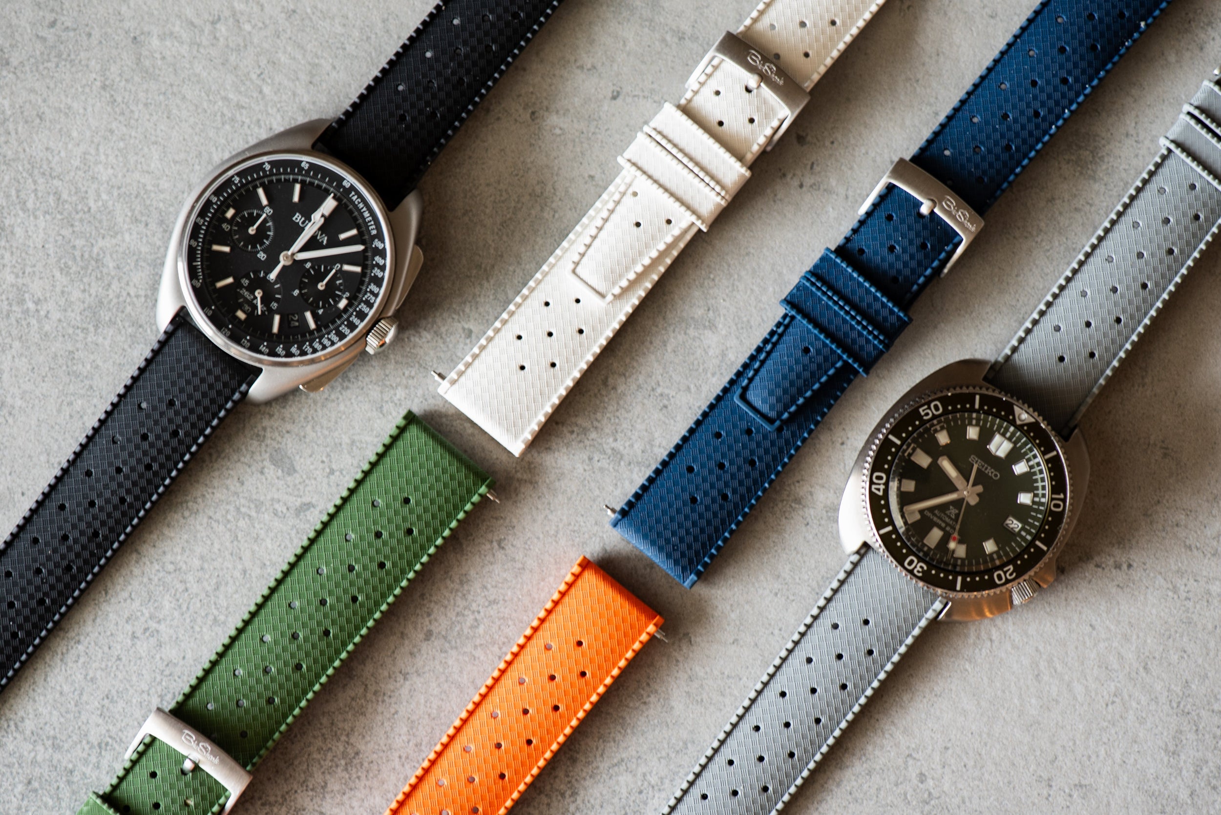 Tropical Style Rubber Watch Bands - BluShark Straps