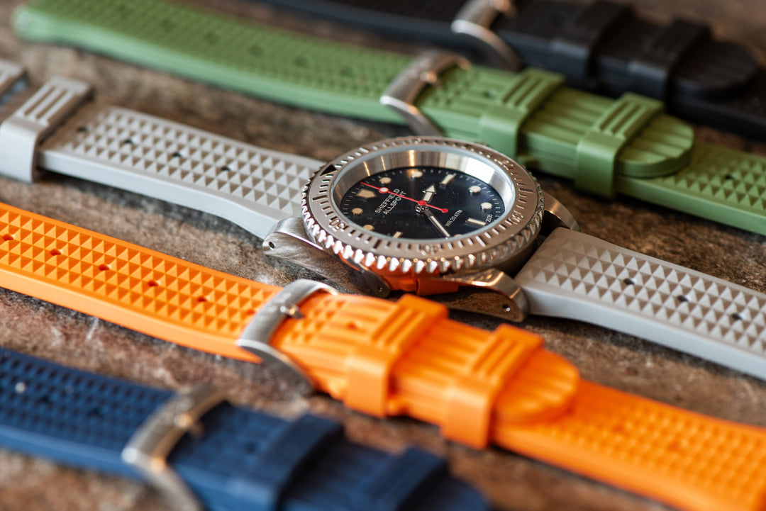 Waffle Style Rubber Watch Bands - BluShark Straps