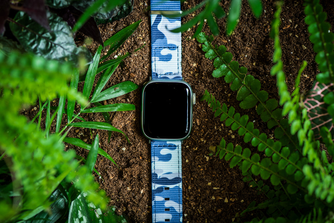 The O2 Band - For Apple Watch - Camo BluShark