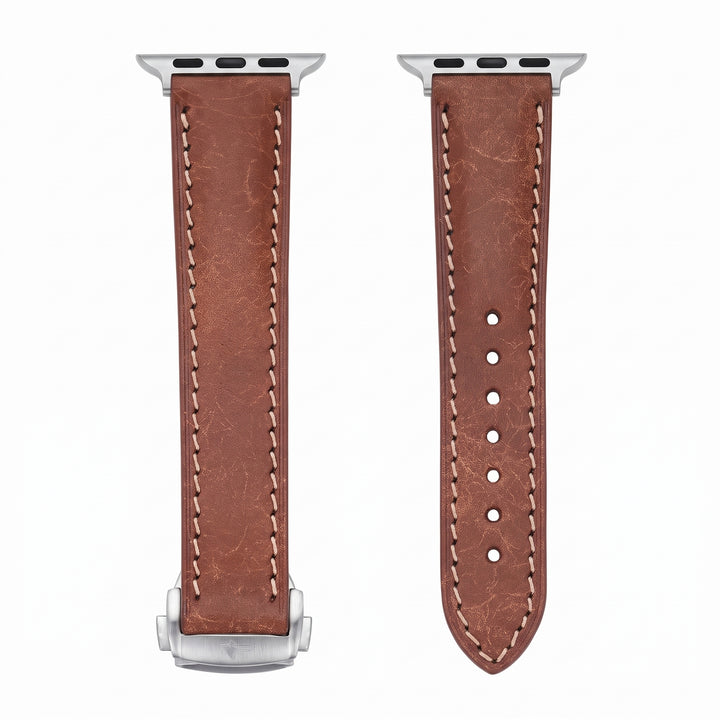 Leather Deploy Band - For Apple Watch - Amber