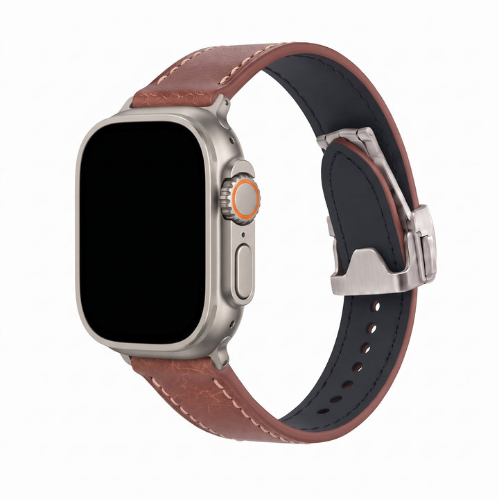 Leather Deploy Band - For Apple Watch ULTRA - Amber