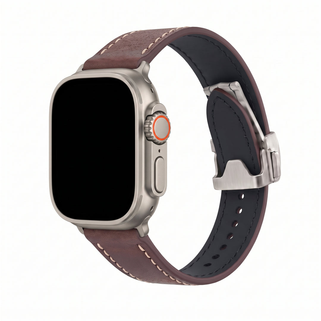Leather Deploy Band - For Apple Watch ULTRA - Bronzite