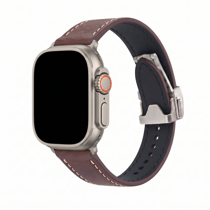 Leather Deploy Band - For Apple Watch ULTRA - Bronzite