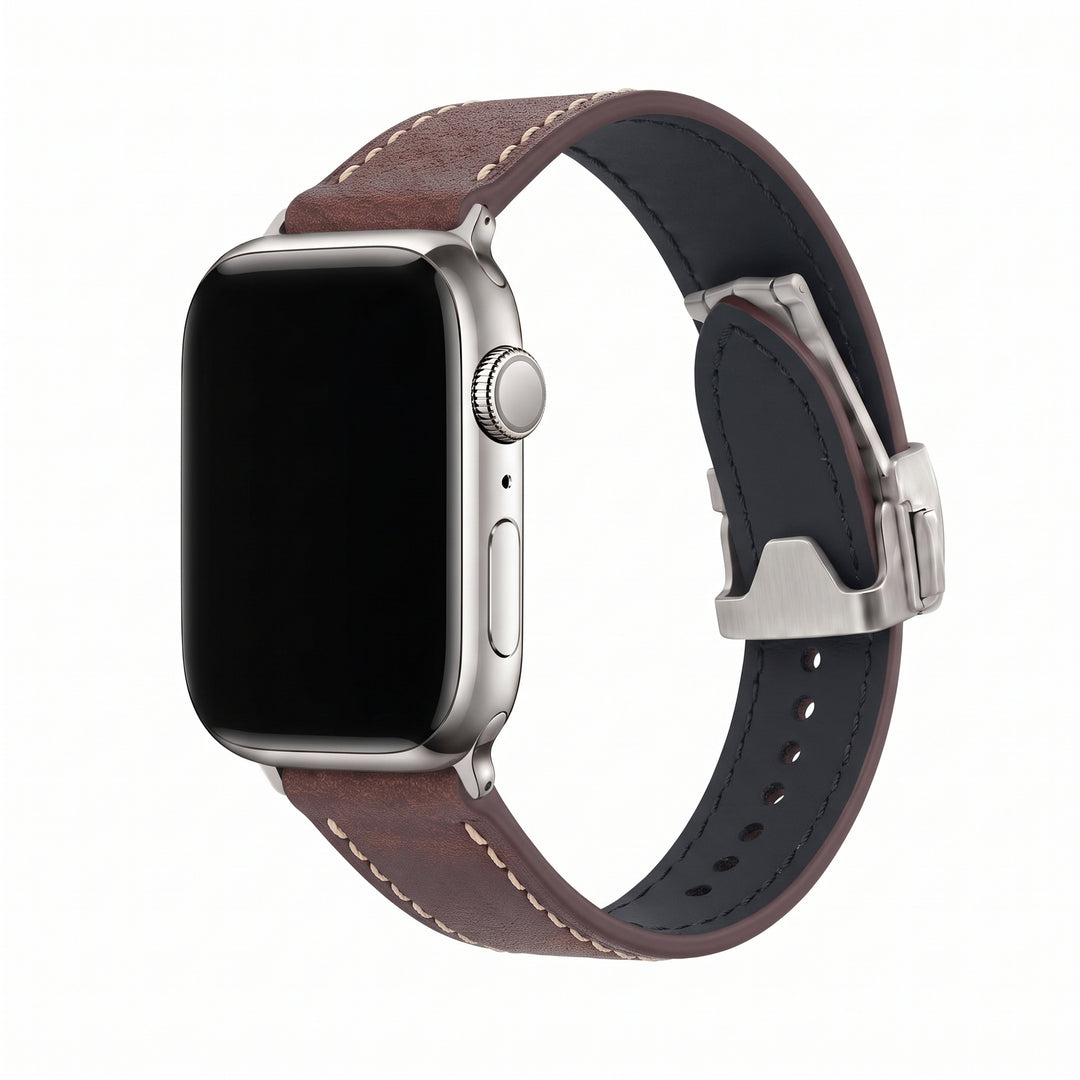 Leather Deploy Band - For Apple Watch - Bronzite