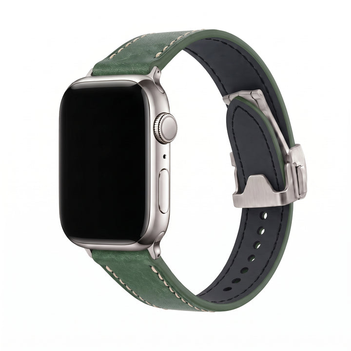 Leather Deploy Band - For Apple Watch - Jade