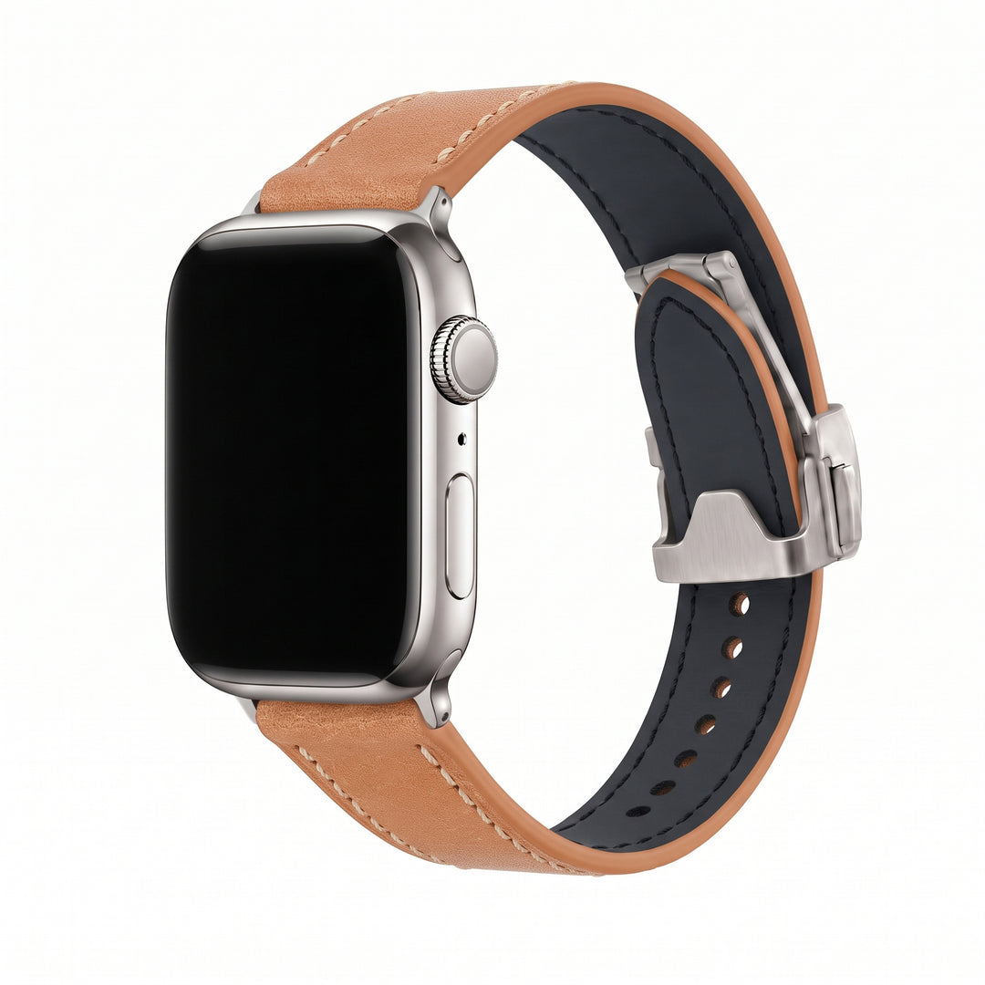Leather Deploy Band - For Apple Watch - Sandstone