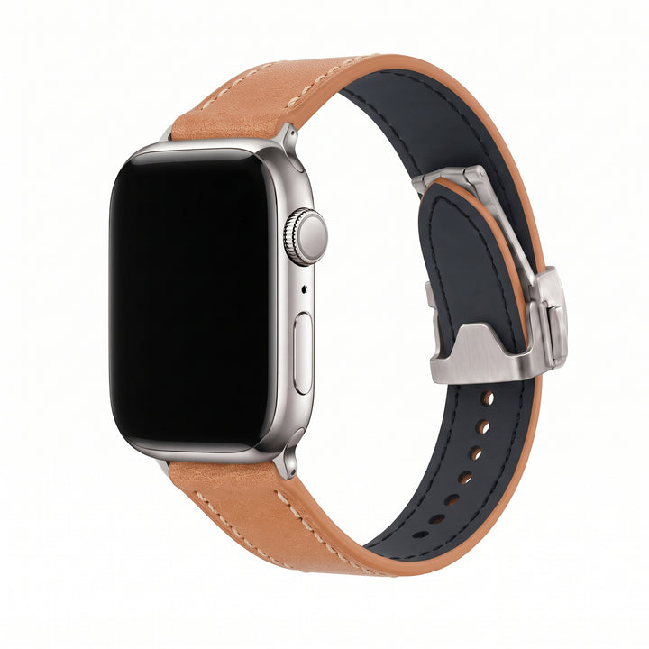 Leather Deploy Band - For Apple Watch - Sandstone