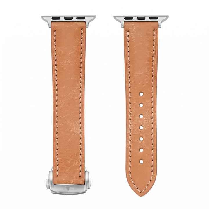 Leather Deploy Band - For Apple Watch - Sandstone