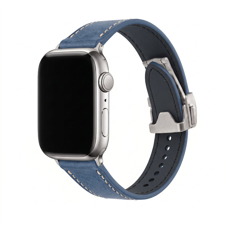 Leather Deploy Band - For Apple Watch - Sapphire