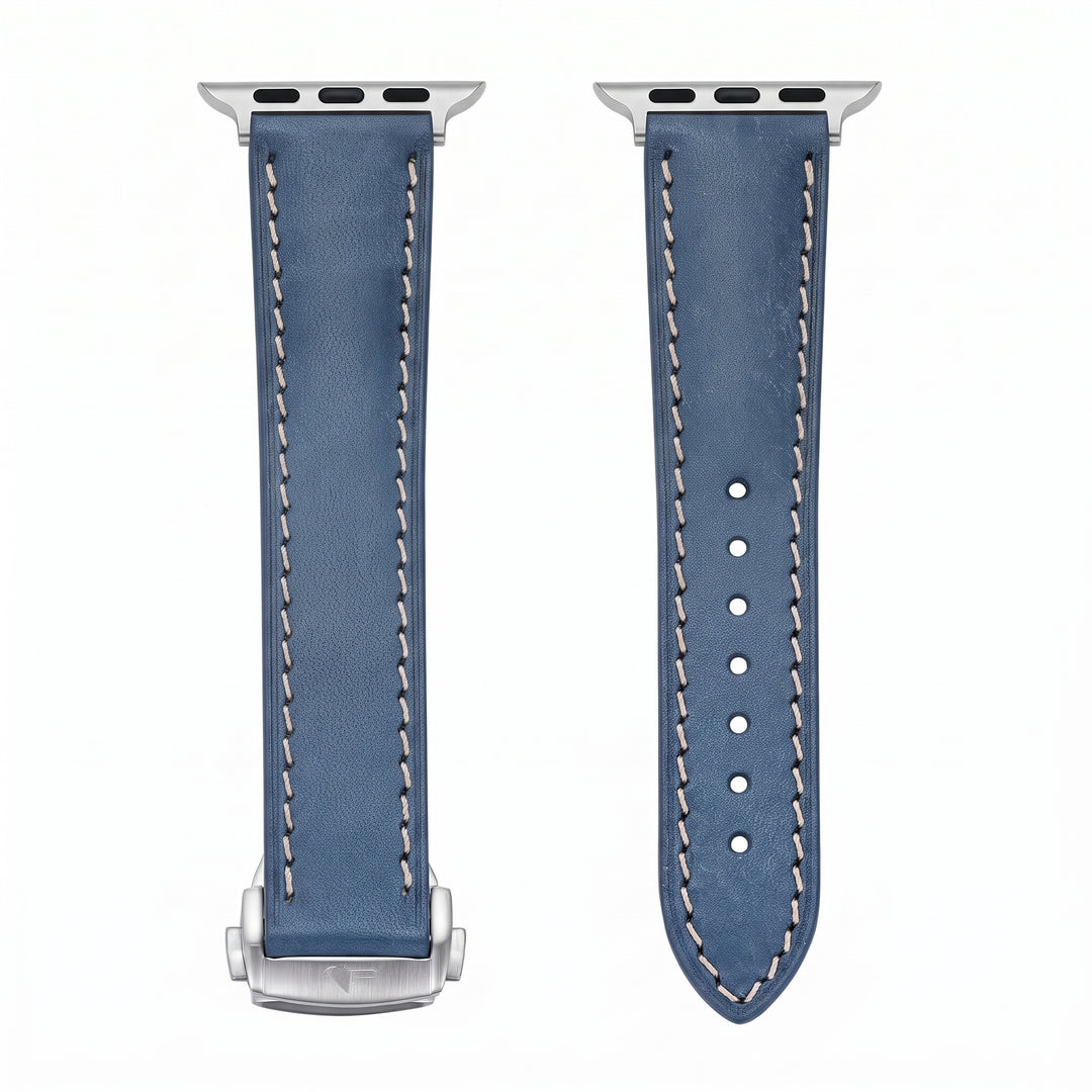 Leather Deploy Band - For Apple Watch - Sapphire