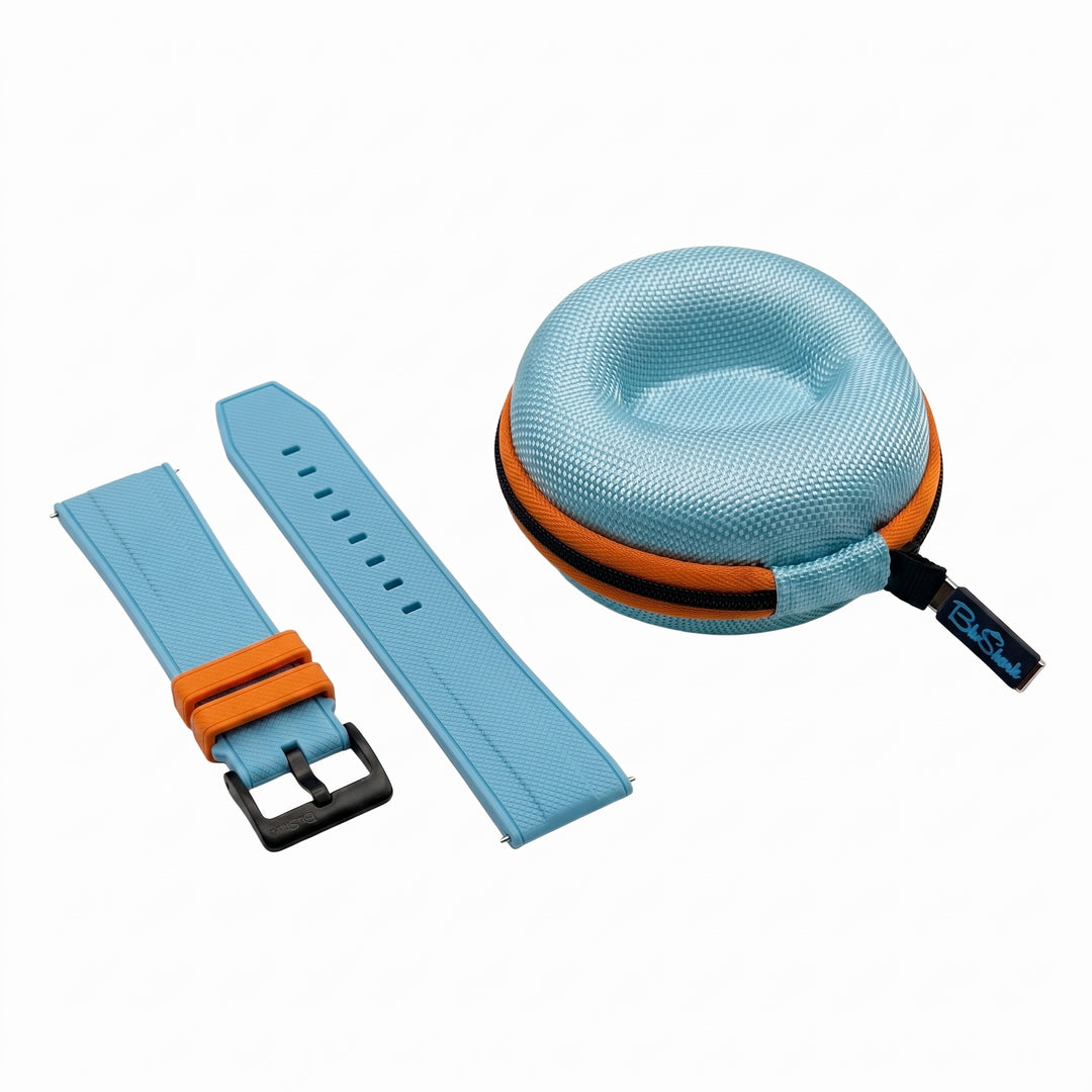 Shark Skin Racer Watch Strap & Matching Travel Pod Bundle