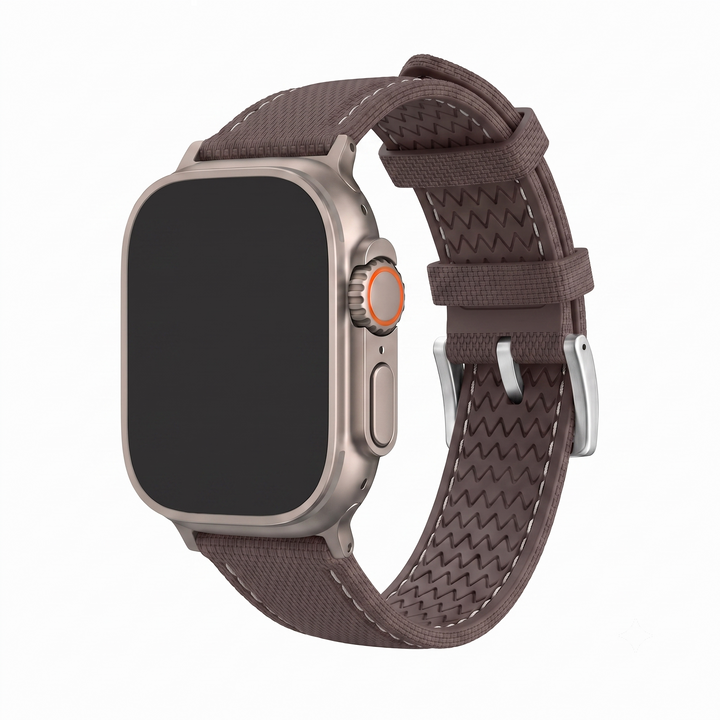 Sailcloth Rubber Buckle - For Apple Watch ULTRA - Brown/White