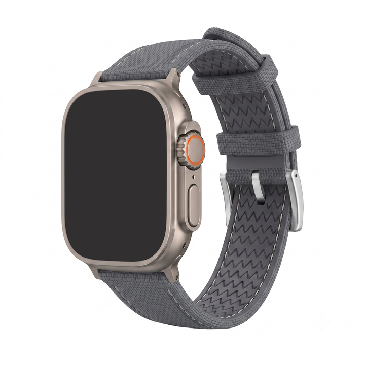 Sailcloth Rubber Buckle - For Apple Watch ULTRA - Gray/White