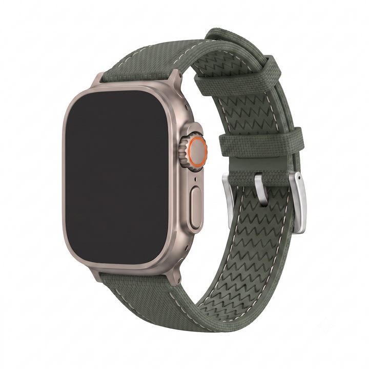 Sailcloth Rubber Buckle - For Apple Watch ULTRA - Green/White
