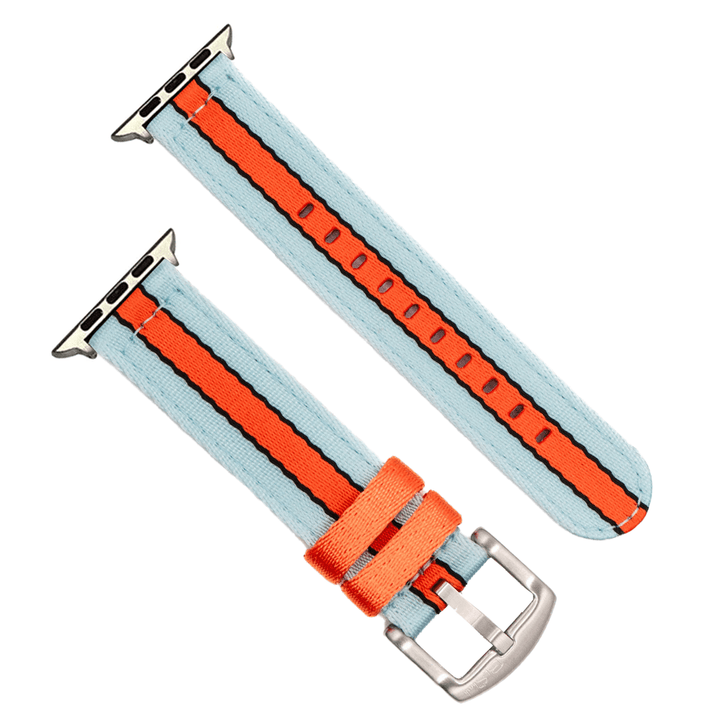 Alpha2 Band - For Apple Watch - Racing Stripe - Blue Orange Black - BluShark Straps