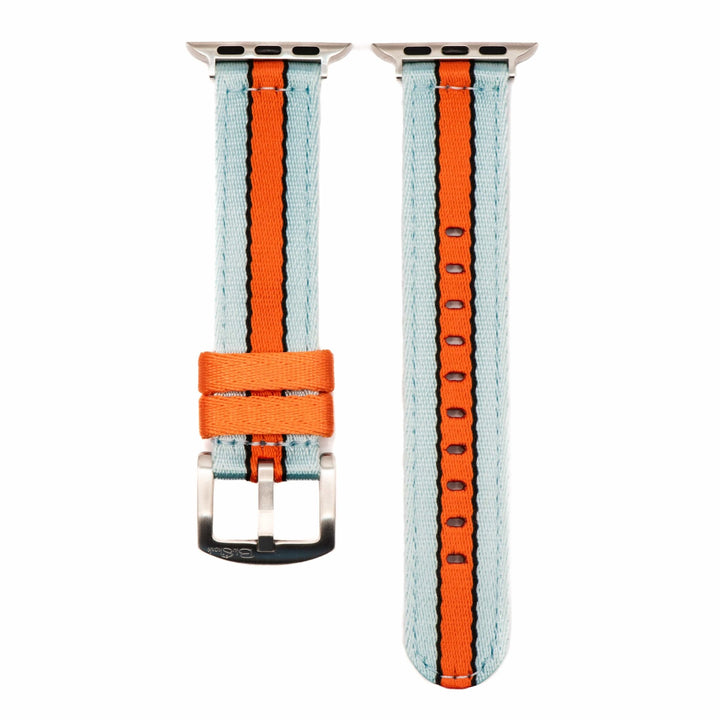 Alpha2 Band - For Apple Watch - Racing Stripe - Blue Orange Black - BluShark Straps