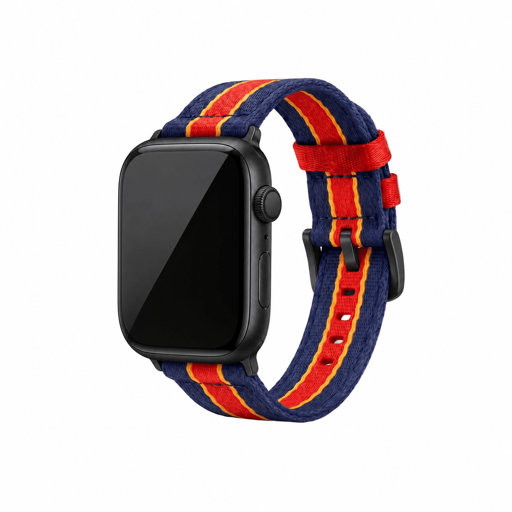 Alpha2 Band - For Apple Watch - Racing Stripe - Blue Red Yellow - BluShark Straps