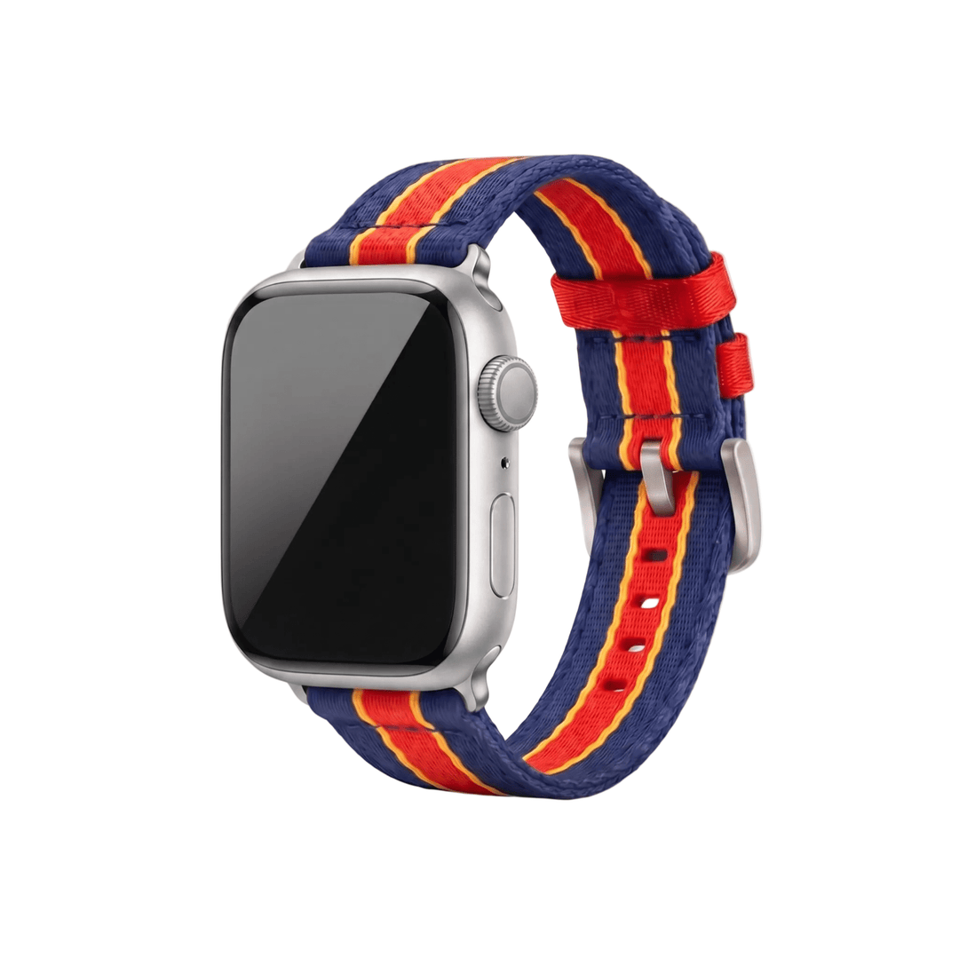 Alpha2 Band - For Apple Watch - Racing Stripe - Blue Red Yellow - BluShark Straps