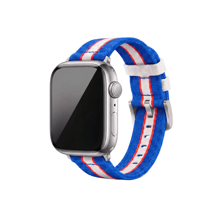 Alpha2 Band - For Apple Watch - Racing Stripe - Blue White Red - BluShark Straps