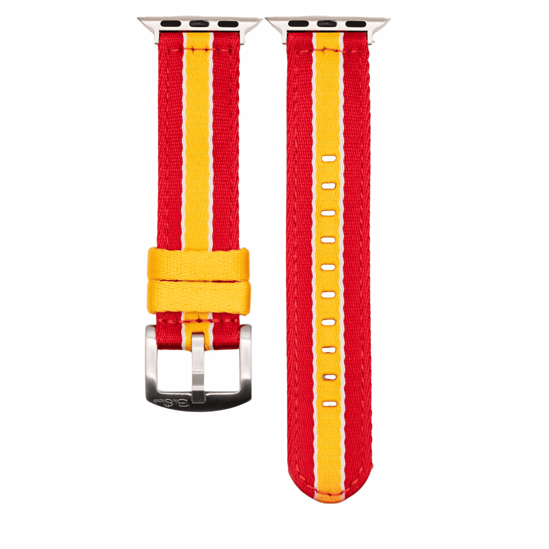 Alpha2 Band - For Apple Watch - Racing Stripe - Red Yellow White - BluShark Straps
