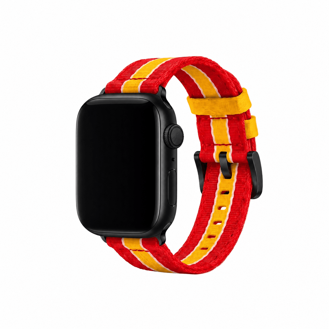 Alpha2 Band - For Apple Watch - Racing Stripe - Red Yellow White - BluShark Straps
