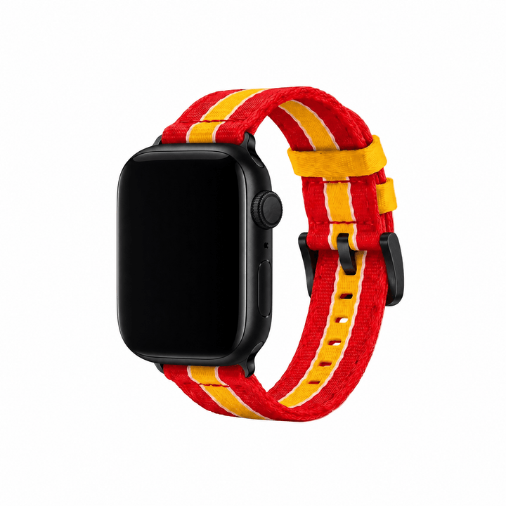 Alpha2 Band - For Apple Watch - Racing Stripe - Red Yellow White - BluShark Straps