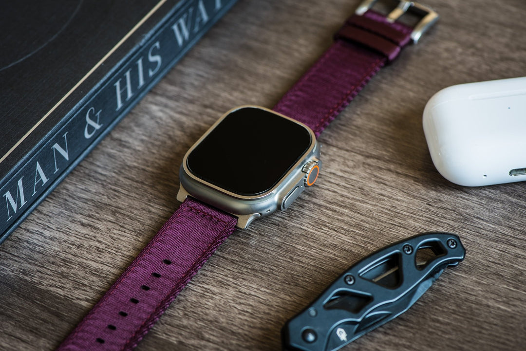 Alpha2 Band - For Apple Watch ULTRA - Burgundy - BluShark Straps