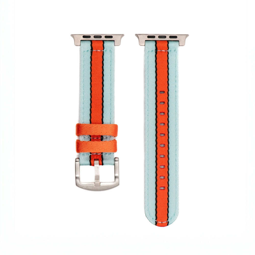 Alpha2 Band - For Apple Watch ULTRA - Racing Stripe - Blue Orange Black - BluShark Straps