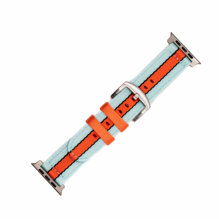 Alpha2 Band - For Apple Watch ULTRA - Racing Stripe - Blue Orange Black - BluShark Straps