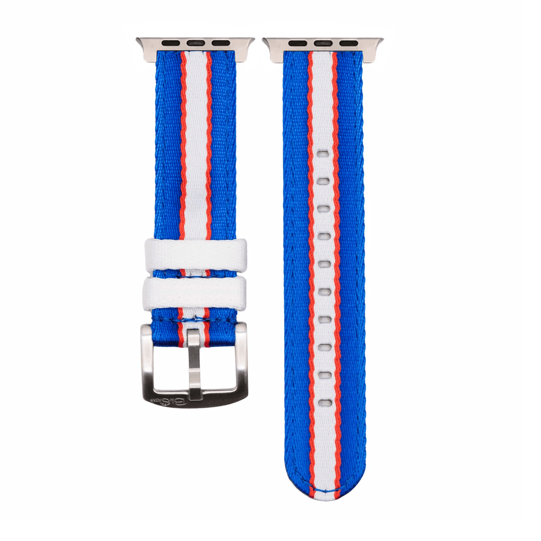 Alpha2 Band - For Apple Watch ULTRA - Racing Stripe - Blue White Red - BluShark Straps