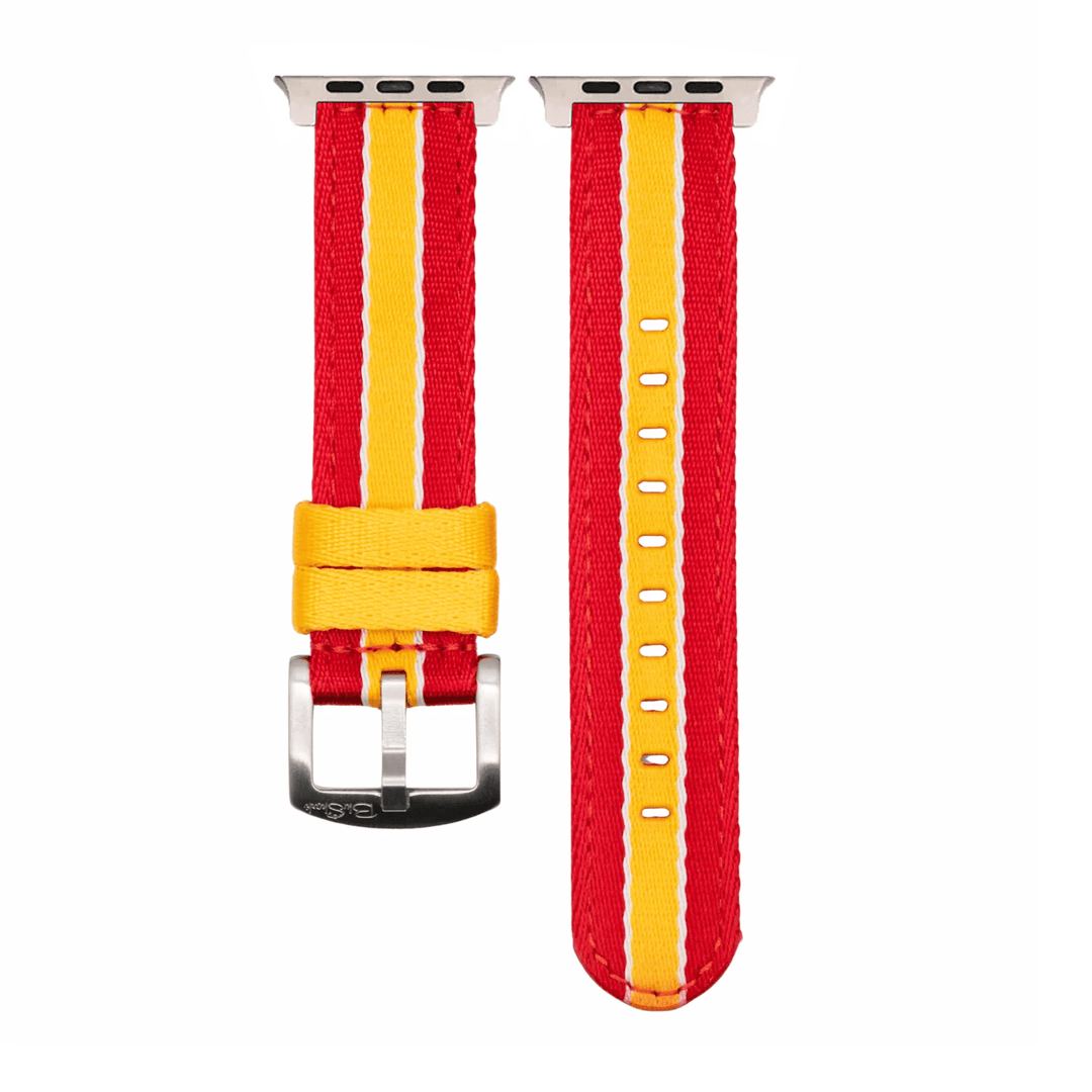 Alpha2 Band - For Apple Watch ULTRA - Racing Stripe - Red Yellow White - BluShark Straps