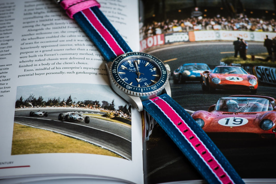 Alpha2 - Racing Stripe - Blue Pink White - BluShark Straps
