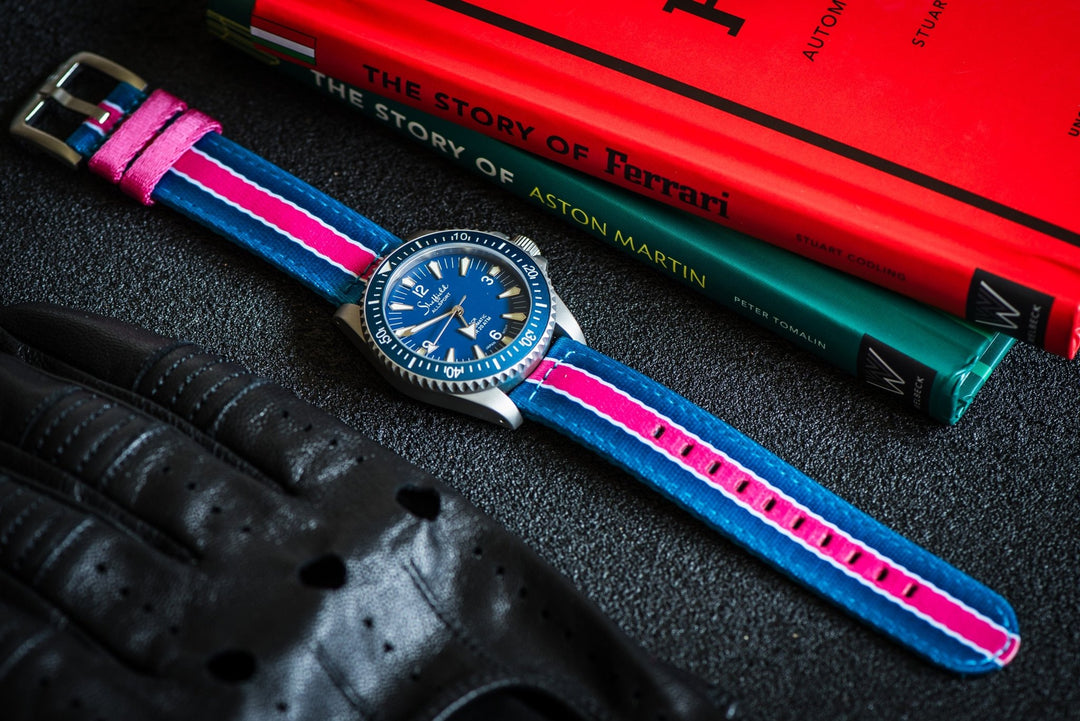Alpha2 - Racing Stripe - Blue Pink White - BluShark Straps