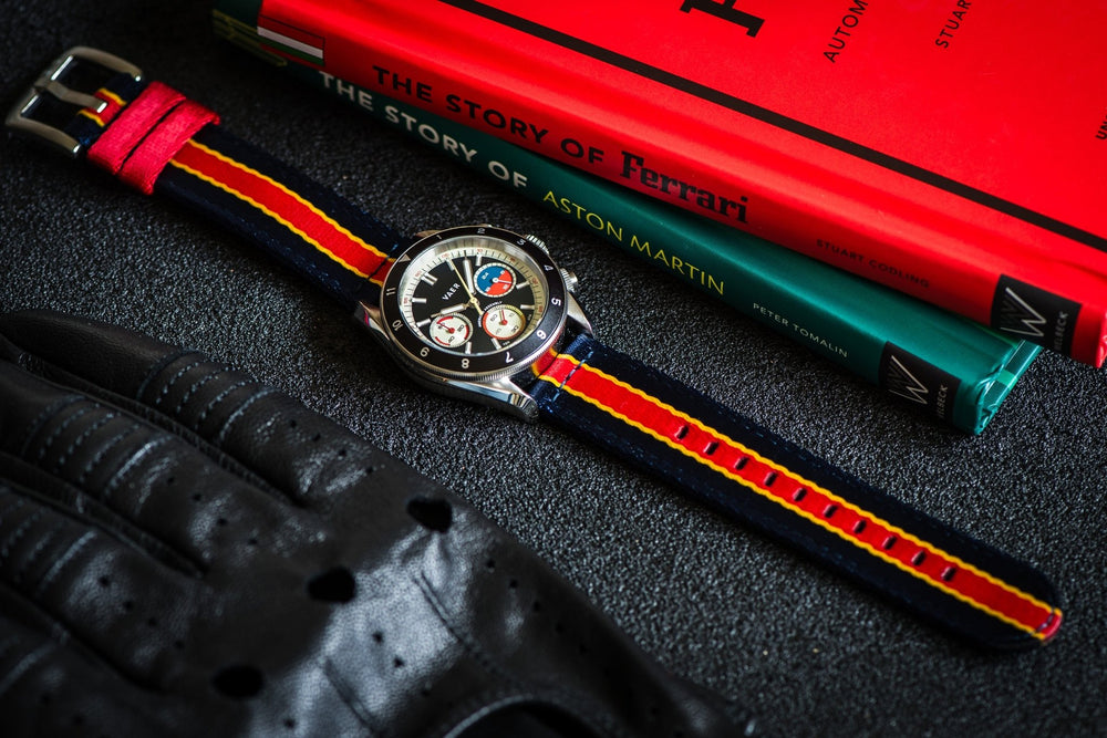 Alpha2 - Racing Stripe - Blue Red Yellow - BluShark Straps