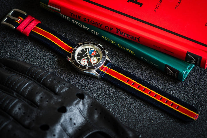 Alpha2 - Racing Stripe - Blue Red Yellow - BluShark Straps