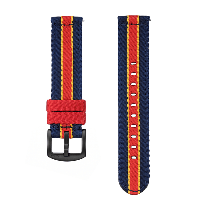 Alpha2 - Racing Stripe - Blue Red Yellow - BluShark Straps